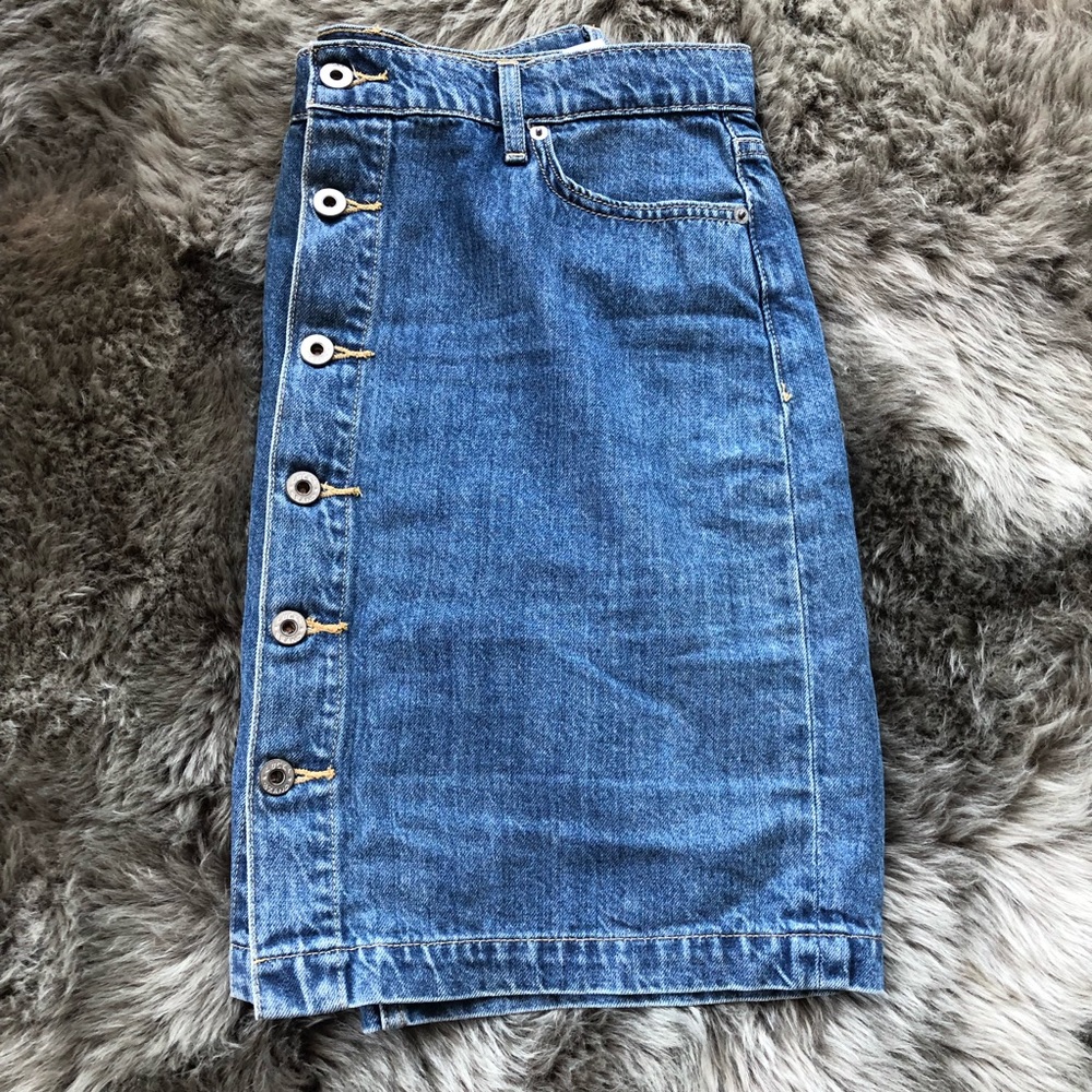 Luck Brand Button Down Jean Skirt